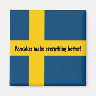 Swedish Flag Theme Fridge Magnet - pancakes -