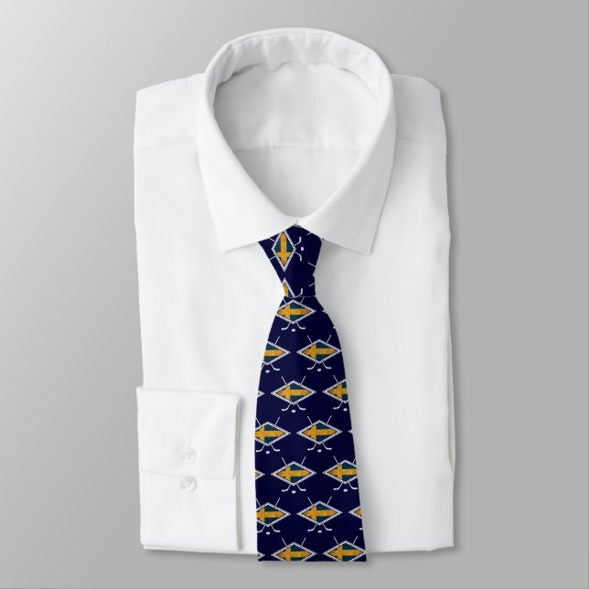 Swedish Flag Tie Ice Hockey Sweden (Tied)