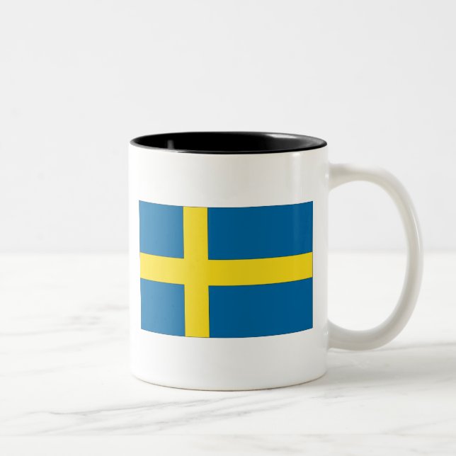 Swedish Flag Two-Tone Coffee Mug (Right)