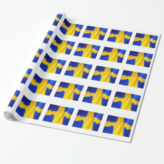 SWEDISH FLAG WRAPPING PAPER