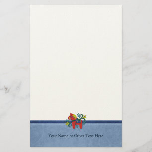 Swedish Folk Art Dala Horse  Custom Personalized Stationery