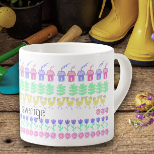 Swedish Folk Art Espresso Cup
