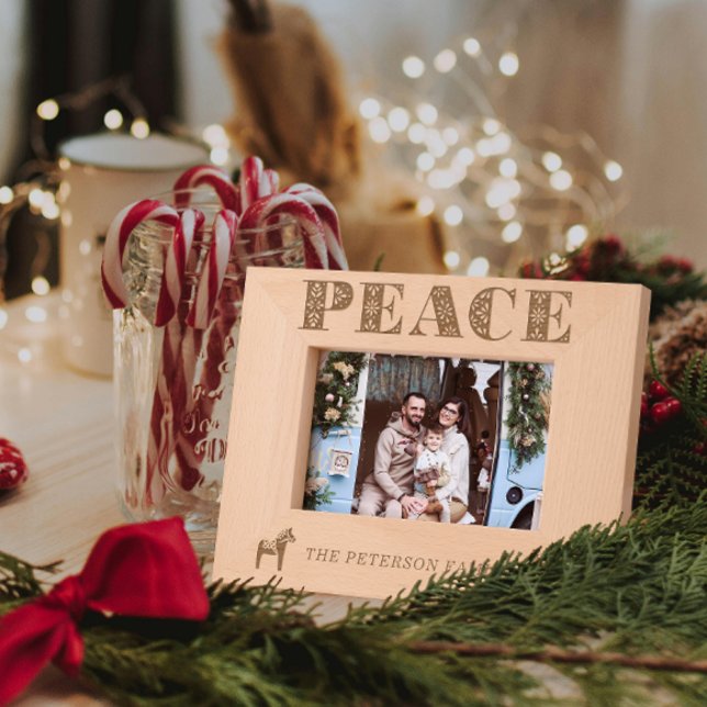 Swedish Folk Art Peace Dala Horse Christmas Etched Frames (Creator Uploaded)