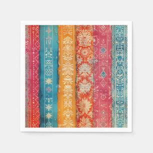 Swedish Folk Art Vintage Scandinavian Ethnic  Napkin