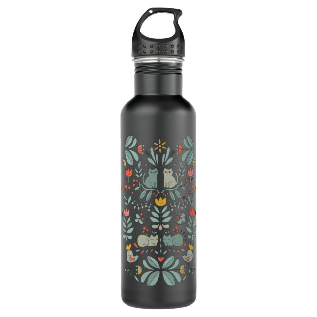 Swedish Folk Cats Classic 710 Ml Water Bottle (Front)
