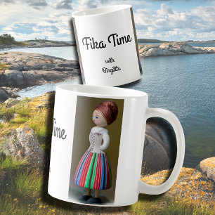 Swedish folkdräkter Doll on Fika Coffee Mug
