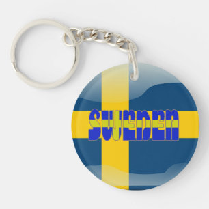 Swedish glossy flag keychain
