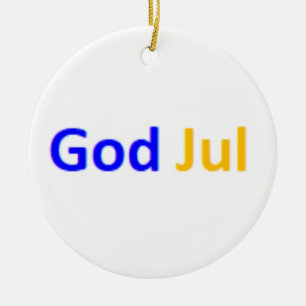 swedish god jul ceramic ornament