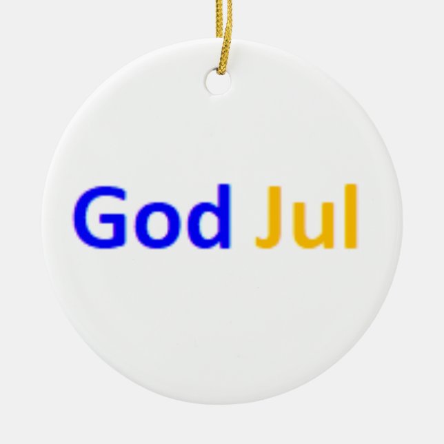 swedish god jul ceramic ornament (Front)