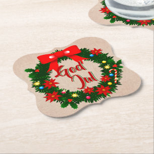 Swedish God jul-dalbana Paper Coaster