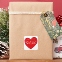 Swedish God jul! Red Heart Personalized sticker