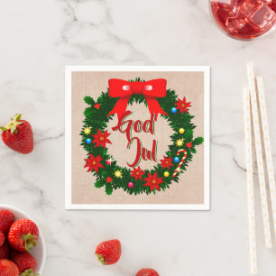 Swedish God julservett Cocktail Napkin