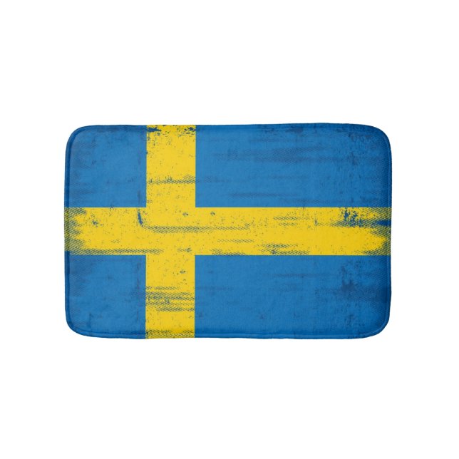 Swedish Grunge Flag Bath Mat (Front)