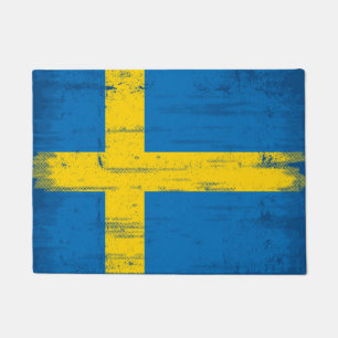 Swedish Grunge Flag Doormat
