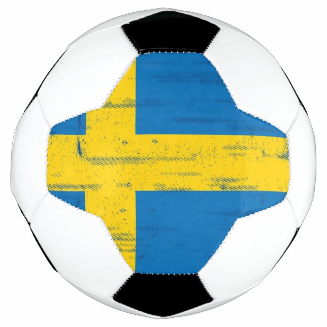 Swedish Grunge Flag Soccer Ball (Front)