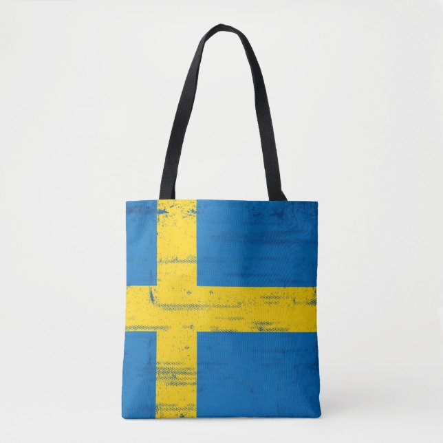 Swedish Grunge Flag Tote Bag (Front)