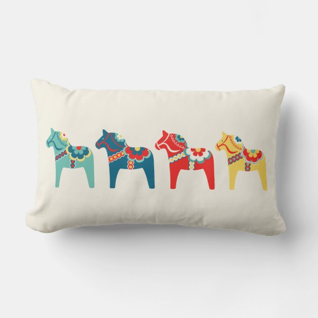 Swedish Horses Lumbar Pillow (Front)