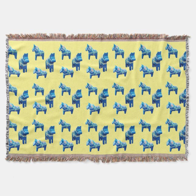 Swedish Horses Throw Blanket (Front)