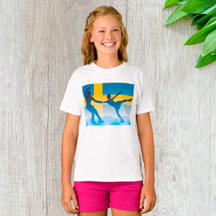 Swedish Ice Skating Duo Silhouette T-Shirt