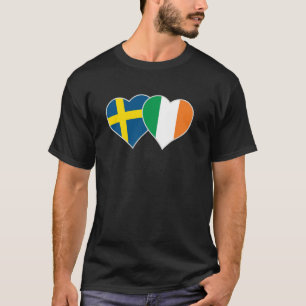 Swedish Irish Flag Heart Sweden Ireland Mix Herita T-Shirt