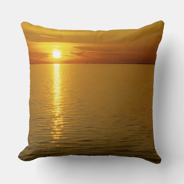 Swedish Islands Sunset. Throw Pillow (Front)
