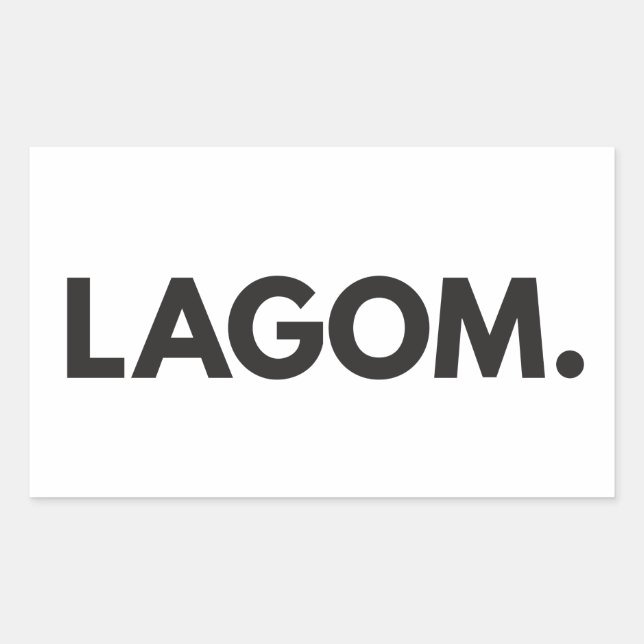 Swedish LAGOM Black and White Sticker (Front)