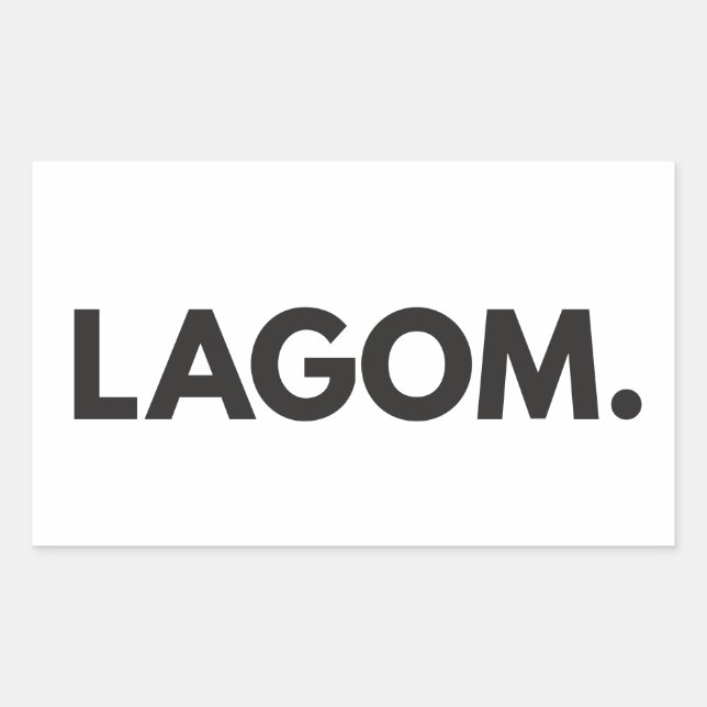 Swedish Lagom Black and White Sticker (Front)