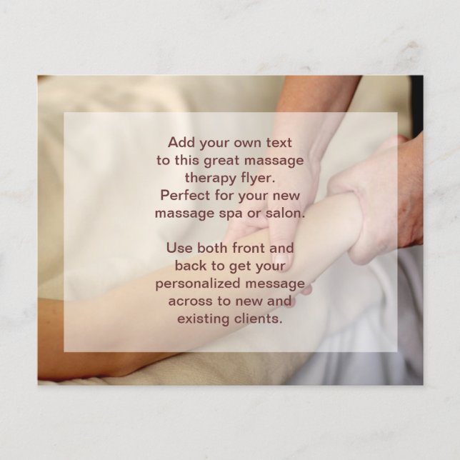 Swedish Massage Photo - Arm and Hand Flyer (Front)