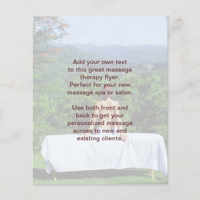 Swedish Massage Photo Flyer (Front)