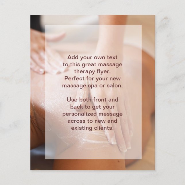 Swedish Massage Photo Flyer (Front)