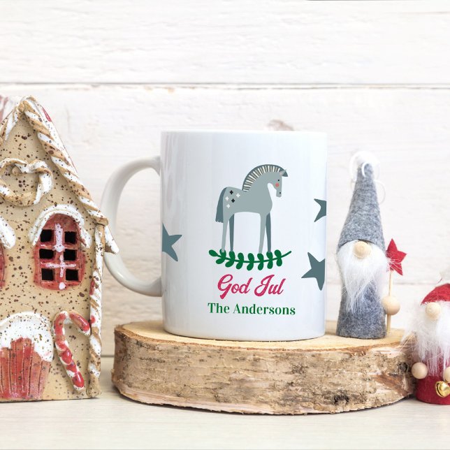 Swedish Merry Christmas Dala Horse 2 Coffee Mug (Creator Uploaded)