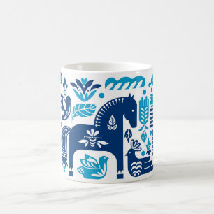 Swedish Navy and Blue Dala Mug