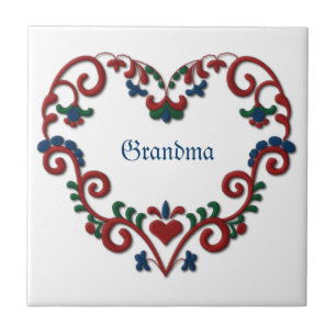 Swedish Norwegian Personalized Custom Heart Tile