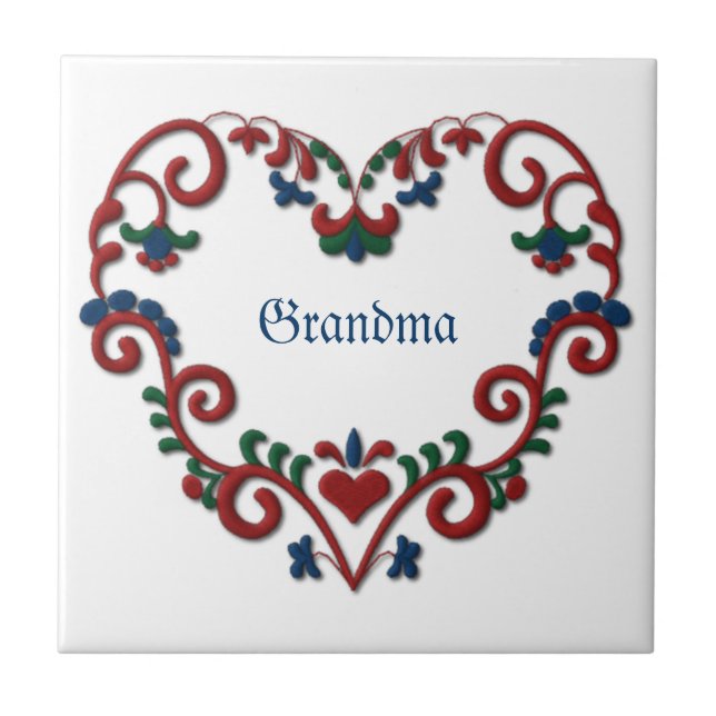 Swedish Norwegian Personalized Custom Heart Tile (Front)