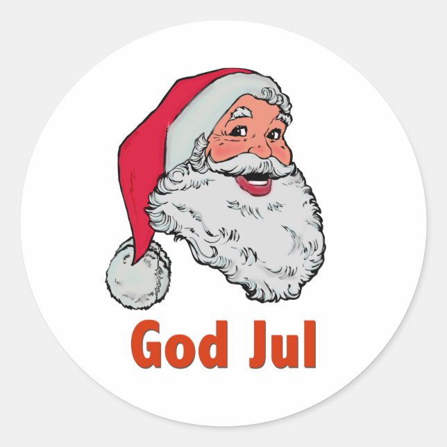 Swedish/Norwegian Santa Classic Round Sticker (Front)