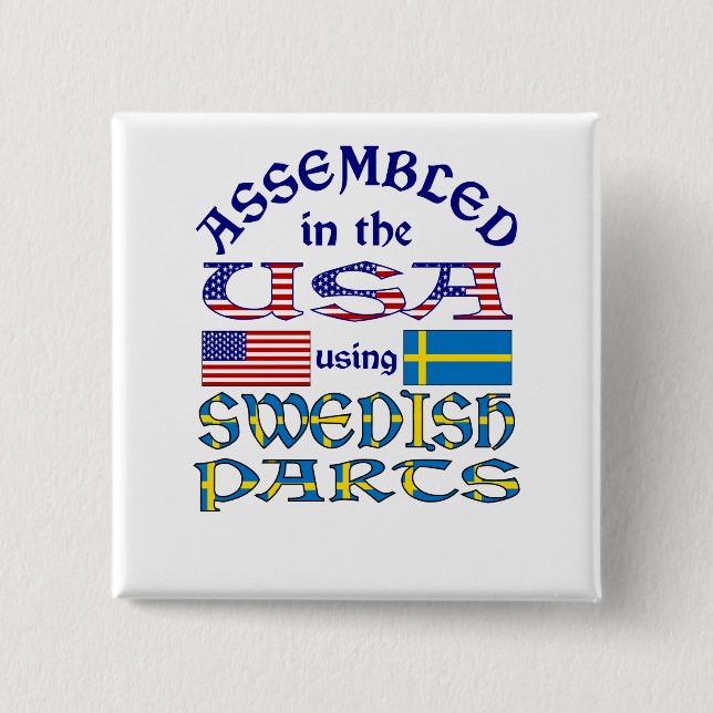 Swedish Parts 2 Inch Square Button (Front)