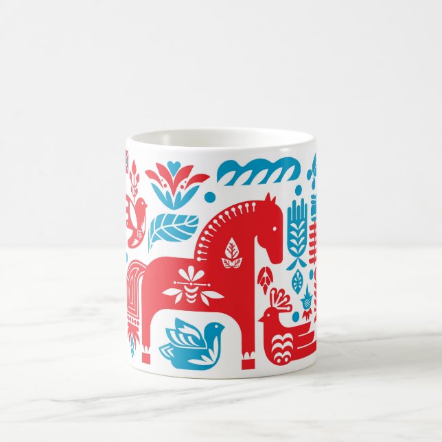Swedish Red and Blue Dala Mug (Center)