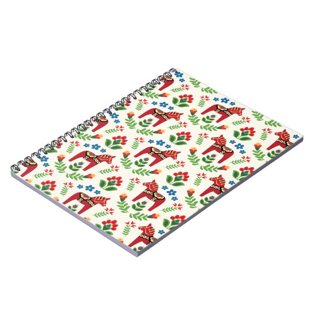 Swedish Red Dala Horses notebook (Left Side)