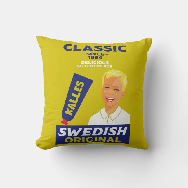 Swedish smörgåskaviar Fish Kaviar Throw Pillow (Front)