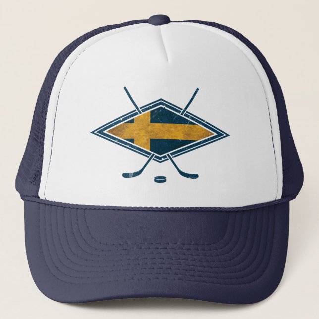 Swedish Sverige Ice Hockey Mesh Hat (Front)