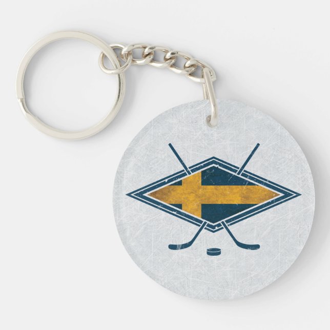 Swedish Sverige Ice Hockey Sweden Keychain (Front)