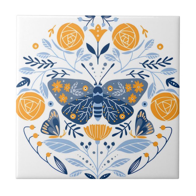 swedish tiles modern floral pattern (Front)