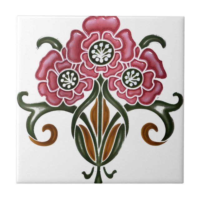 swedish tiles modern floral pattern (Front)