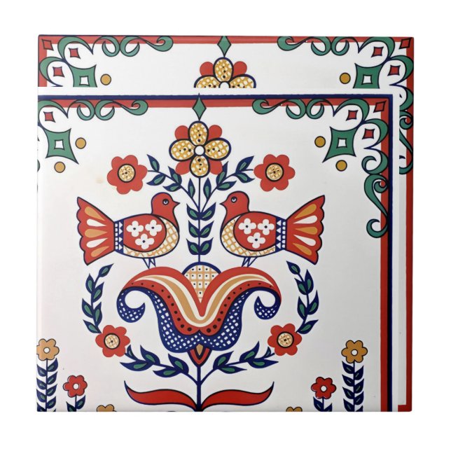 swedish tiles vintage bird pattern (Front)