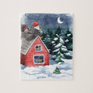 Swedish Tomten Christmas Porridge Watercolor  Jigsaw Puzzle