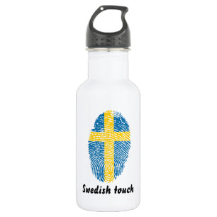 Swedish touch fingerprint flag 532 ml water bottle