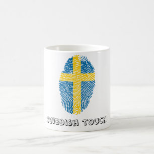 Swedish touch fingerprint flag coffee mug