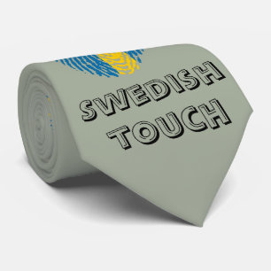 Swedish touch fingerprint flag tie