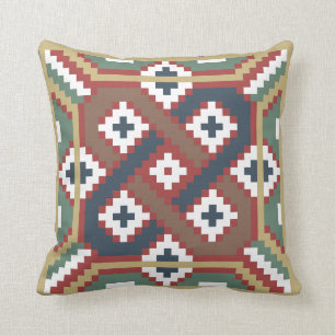 Swedish Traditional Röllakan Pattern Throw Pillow