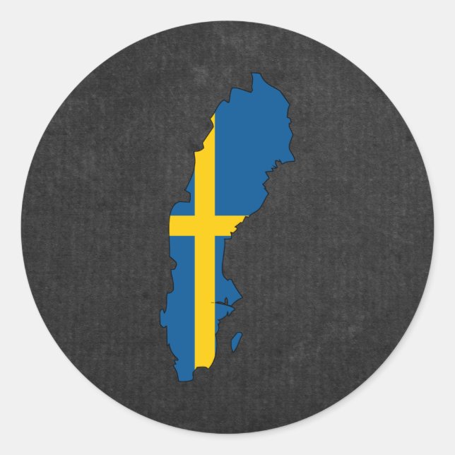 Swedish Trip Souvenir Classic Round Sticker (Front)